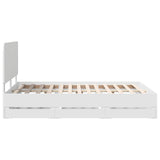 Bed Frame with Drawer White 140 x 200 cm Engineer Wood 3412588