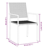 3 Piece Garden Dining Set Poly Rattan and Steel 3187019
