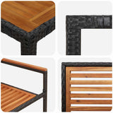Garden Dining Set 5 pcs Black and Brown Poly Rattan 3365438