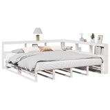 Bookcase Bed without Mattress White 200x200cm Solid Wood Pine 3324488