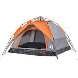 ZNTS Camping Tent Dome 3-Person Grey and Orange Quick Release 4004179