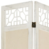 6-Panel Room Divider Cream 210x165 cm Fabric 338561