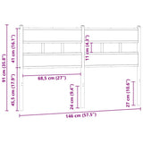 Replace Headboard Brown Oak 140 cm Steel and Engineered Wood 4017184
