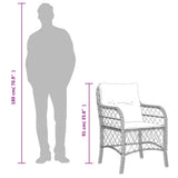 5 Piece Garden Dining Set with Cushions Grey Poly Rattan 3212183