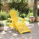 Adirondack Chair with Ottoman Yellow Solid Wood Fir 4007241