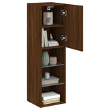 TV Cabinet with LED Lights Brown Oak 30.5x30x102 cm 837027