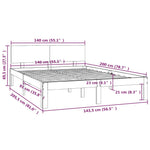 Bed Frame without Mattress Solid Wood Pine 140x200cm 810495