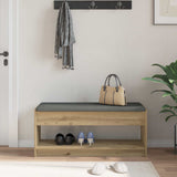 Hall Bench with Cushion with Shelf Artisan Oak 103 x 38 x 45 cm 891591