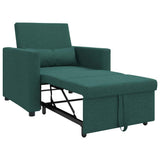 Pull out Sofa Bed Single Dark green 90 x 165 x 87 cm Fabric 42002689