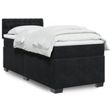 Box Spring Bed with Mattress Black 100x200 cm Velvet 3286242