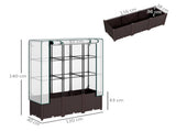 Raised Garden Bed with Trellis, Plastic Planter Box with PE Cover, Drainage Holes, Drain Plugs and T3398P317592