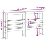 Headboard with Shelves White 160 cm Solid Wood Pine 850879