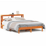 Bed Frame without Mattress Wax Brown 160x200 cm Solid Wood Pine 3306143