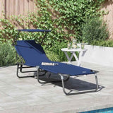 Folding Sun Lounger Folding Blue 190 x 57 x 81 cm Oxford 42003128