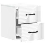 Wall-Mounted Bedside Cabinet with Drawer 2 pcs High Gloss White 898644