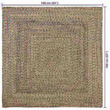 Area Rugs Natural and Black 160 x 160 cm Jute 42010501