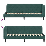 Corner Bed Frame with Headboard Dark Green 80 x 200 cm Velvet 42016588