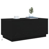 Coffee Table with LED Lights Black Oak 90x50x40 cm 862260