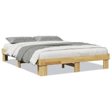 Bed Frame without Mattress 135x190 cm Solid Wood Oak 851959