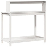 Potting Table with Shelves White 108x50x109.5 cm Solid Wood Pine 832413