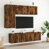 5 Piece TV Wall Units Smoked Oak Engineered Wood 3216468