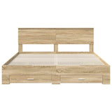 Bed Frame with Drawer Sonoma Oak 180 x 200 cm Engineered Wood 3408231