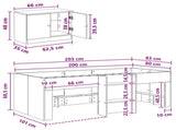 Loft Bed Frame with Cabinet 3 pcs White Engineered Wood 3423358