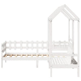 Day Bed and Bench Set with Roof without Mattress White 80x200 cm 3282319