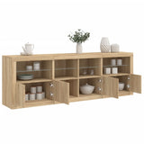 Sideboard with LED Lights Sonoma Oak 202x37x67 cm 3209011