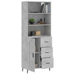 Highboard Concrete Grey 69.5x34x180 cm Engineered Wood 3190041