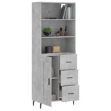 Highboard Concrete Grey 69.5x34x180 cm Engineered Wood 3190041