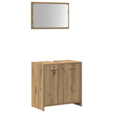 Bathroom Cabinet with Mirror Artisan Oak Engineered Wood 856043