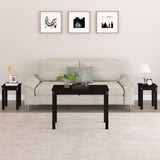 Nesting Tables 3 pcs Black Solid Wood Pine 824982
