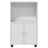 Rolling Cabinet White 55x40x91 cm Engineered Wood 853182