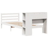 Bookcase Bed without Mattress White 75x190 cm Small Single Solid Wood Pine 3321872