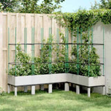 Garden Planter with Trellis White 160x120x142.5 cm PP 367969
