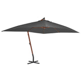 Cantilever Garden Parasol with Wooden Pole 400x300 cm Anthracite 44491