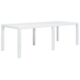 Garden Table White 220x90x72 cm Plastic Rattan Look 45607