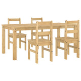 ZNTS 5 Piece Dining Set Panama Solid Wood Pine 3345188