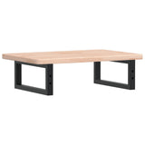 Basin Shelf Wall Mounted Steel and Solid Wood Oak 3302333