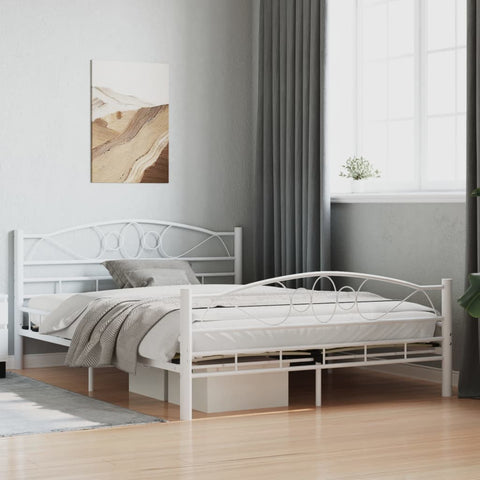 ZNTS 285303 Bed Frame White Metal 140x200 cm