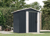 Garden Shed Anthracite 126x97.5x177 cm Galvanised Steel 316235