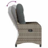 Recliner Chair with Cushion Grey 56 x 66 x 95 cm Poly Rattan 42003419