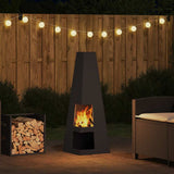 Fire Pit Black 35 x 35 x 100 cm Steel 858946