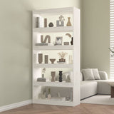 Book Cabinet/Room Divider White 80x30x167.4 cm Solid Wood Pine 808199
