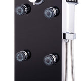 Shower Panel Unit Glass 25x44.6x130 cm Black 142993