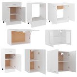 8 Piece Kitchen Cabinet Set Lyon White Engineered Wood 3067647