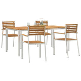 Garden Dining Set 5 pcs Solid Acacia Wood and Stainless Steel 3334777