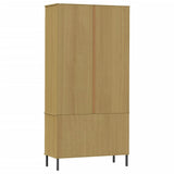 Bookcase with Metal Legs Brown 85x35x172.5 cm Solid Wood OSLO 350991