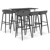 7 Piece Bar Set Black and Grey 3057397